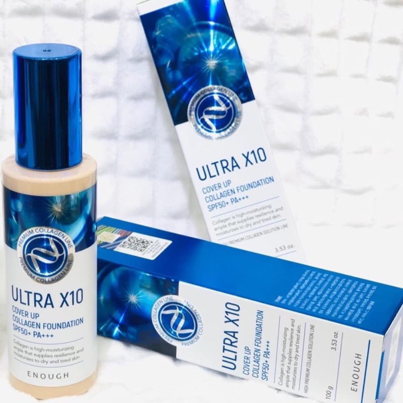 Kem nền Collagen Ultra X10 Cover Up Enough 100ml