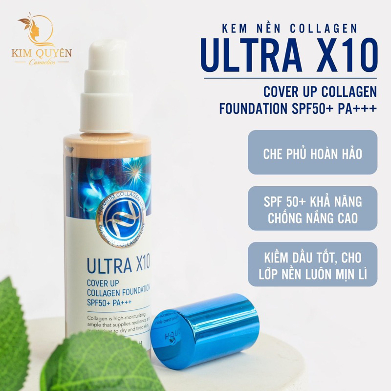 Kem nền Collagen Ultra X10 Cover Up Enough 100ml