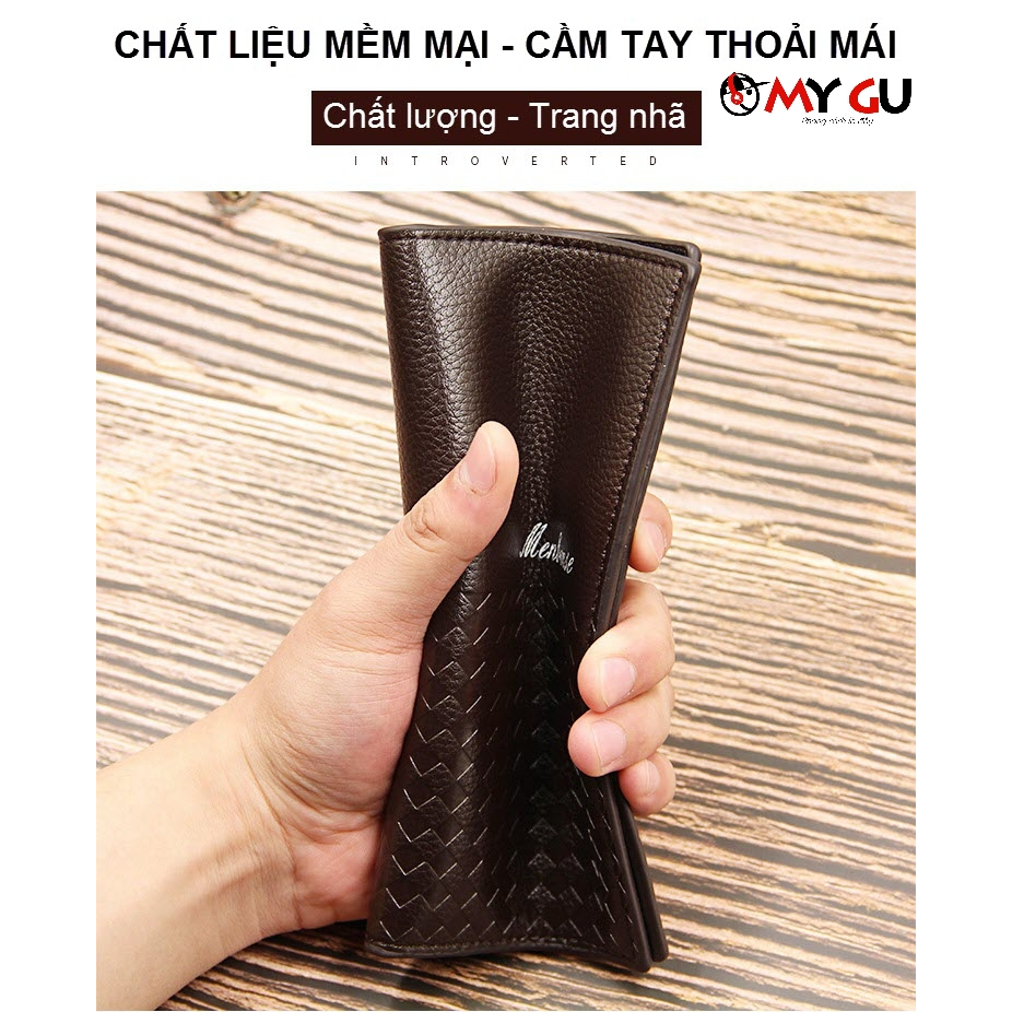 Ví da cầm tay nam nữ MenBense chống nước, nhiều ngăn tiện lợi, phong cách Châu Âu BV11