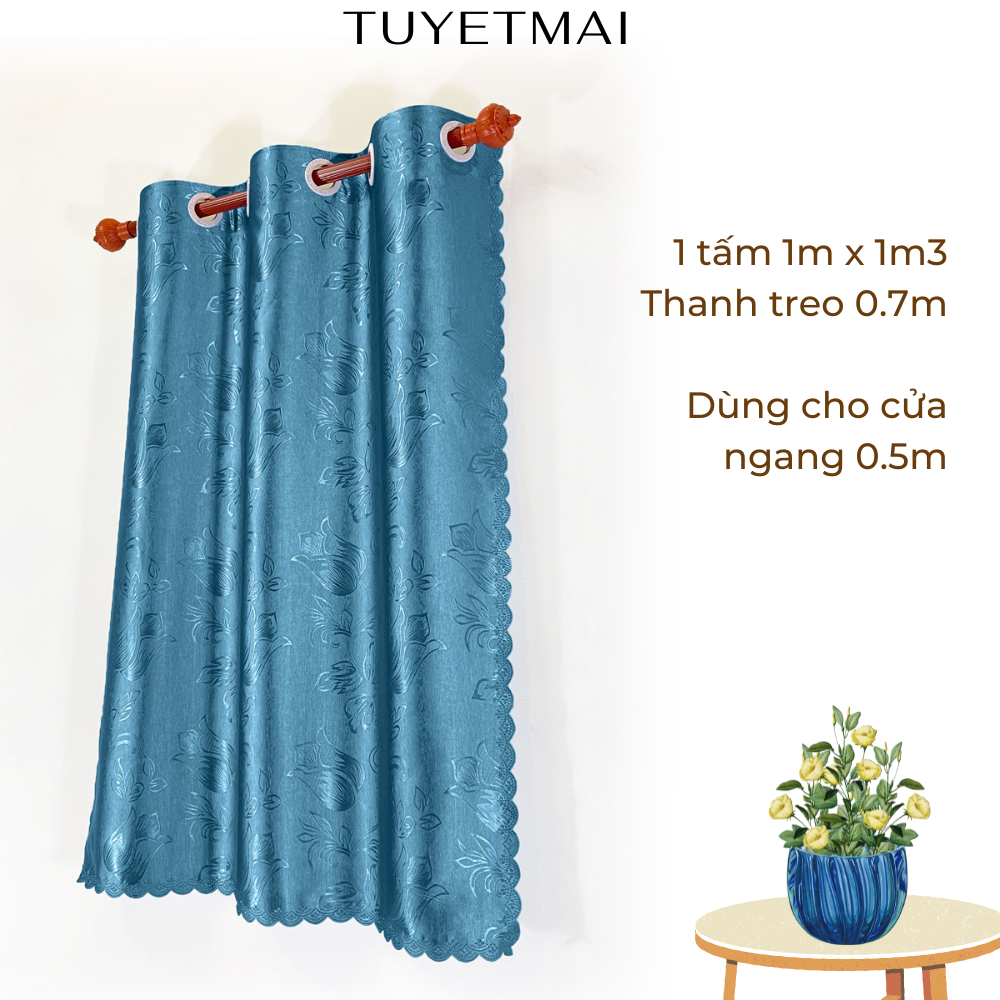 TM02 - Rèm phòng ngủ, màn che phòng, ngăn phòng - Màu xanh da trời - Tất cả size
