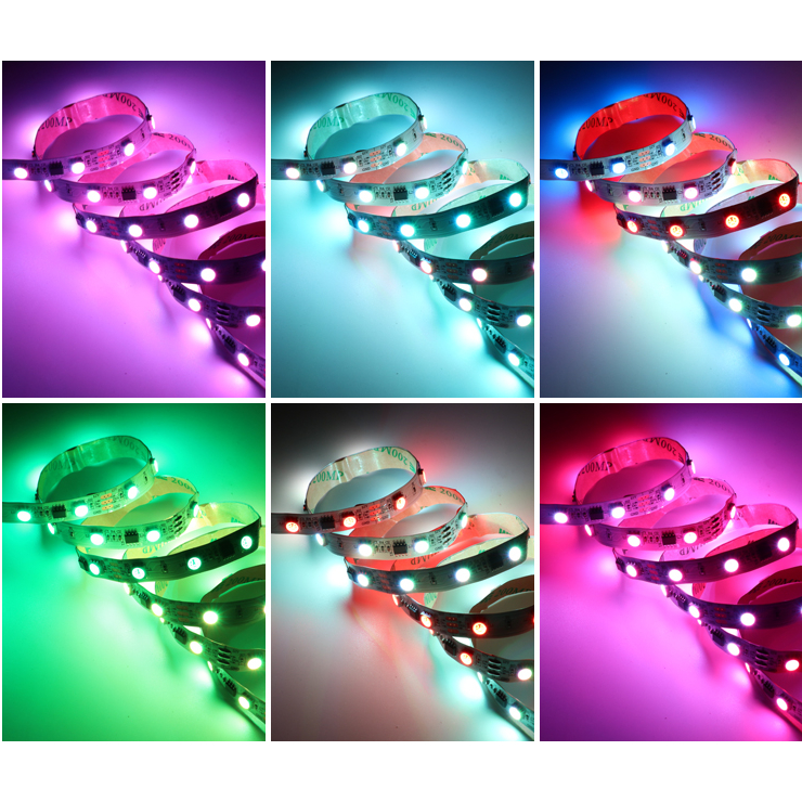 Led dây full màu RGB WS2811 điện áp 12VDC 30Led/m dùng để trang trí nhà, quán bar....có thể lập trình hiệu ứng