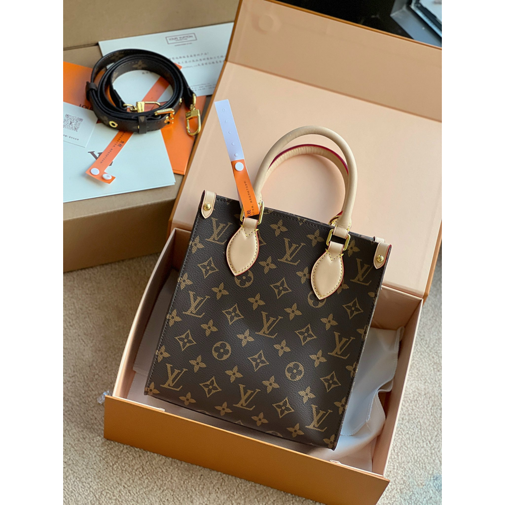 Túi Tote Mini LV Sac Plat BB Da Thật Size 22 Full 2 Box