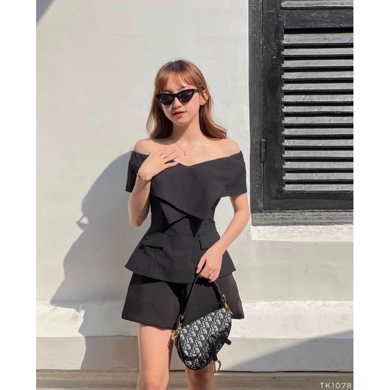 Áo Trễ Vai Đắp Chéo Hàng Thiết Kế Sang Chảnh