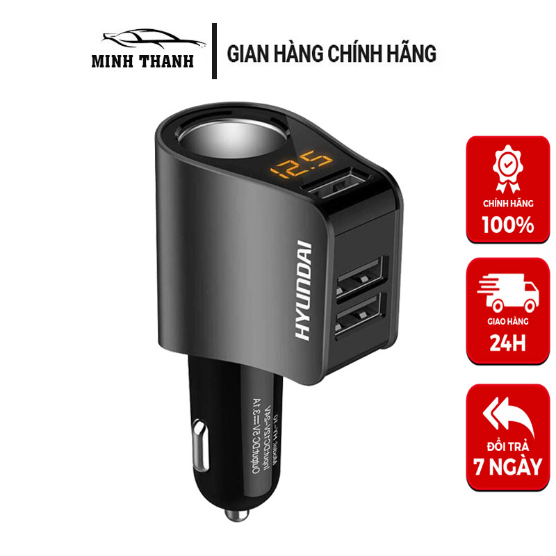 Tẩu Sạc Nhanh ô tô tẩu chia sạc chính hãng Hyundai HY-10 dùng được cho mọi loại xe