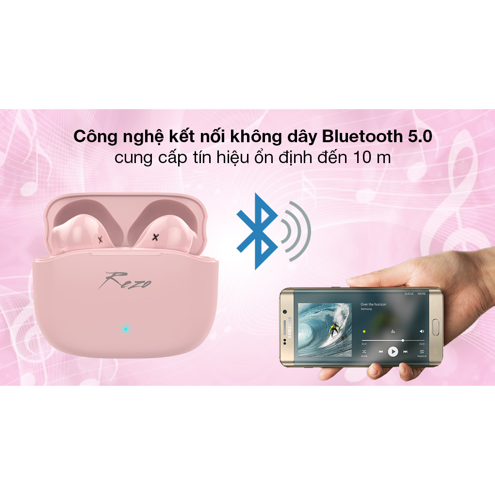 Tai nghe Bluetooth TWS Rezo F15 Chống nước IPX5 Có mic thoại Sử dụng độc lập 1 bên tai nghe