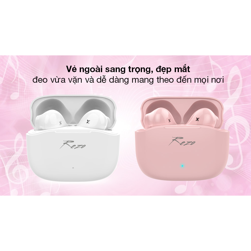 Tai nghe Bluetooth TWS Rezo F15 Chống nước IPX5 Có mic thoại Sử dụng độc lập 1 bên tai nghe