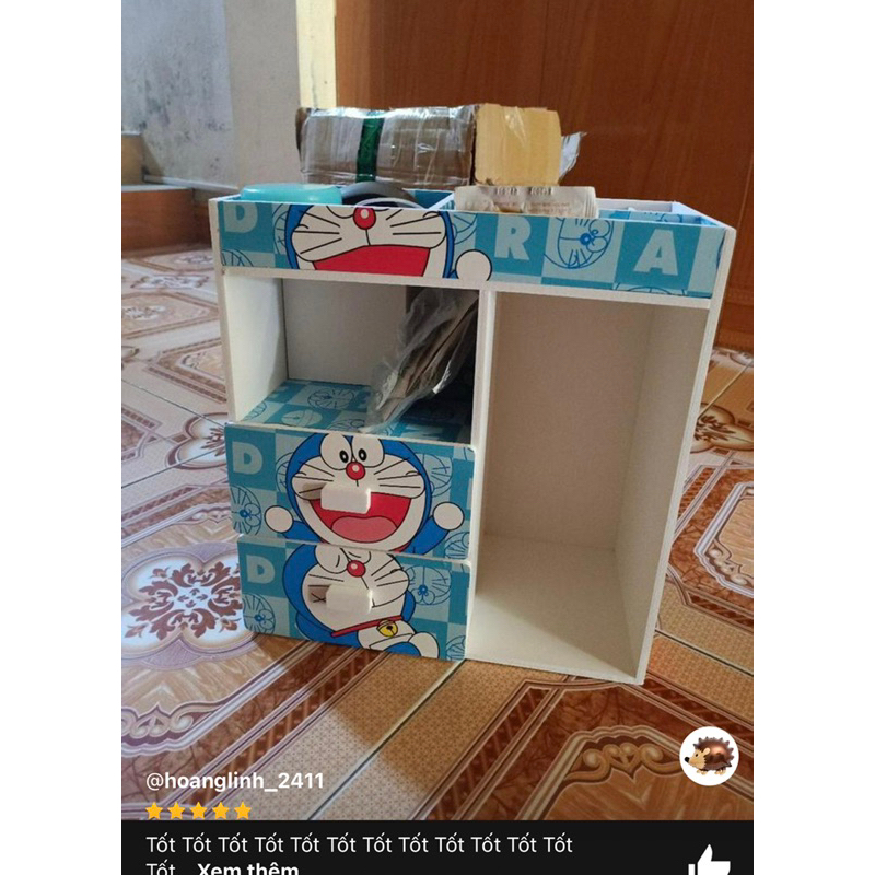 Tủ mini đựng mỹ phẩm doraemon , đựng đồ trang điểm tiện dụng