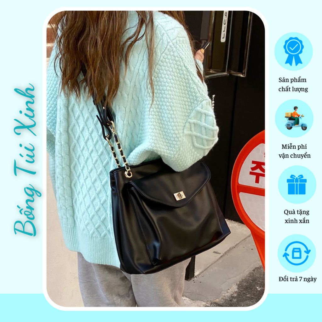 Túi Tote Đi Học Da Trơn Cá Tính , Da Mềm Size to Phong Cách Hàn Quốc Dễ Phối Đồ Giá Huỷ Diệt | BigBuy360 - bigbuy360.vn