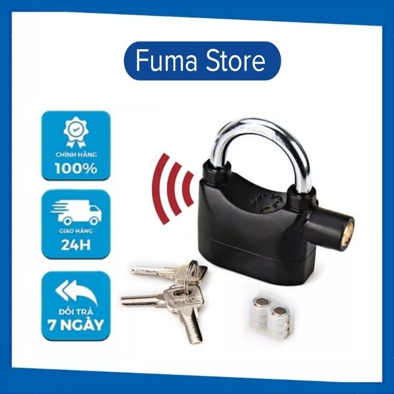 Khoá phanh đĩa chống trộm xe máy - Ổ khoá chống trộm có còi báo động cao cấp