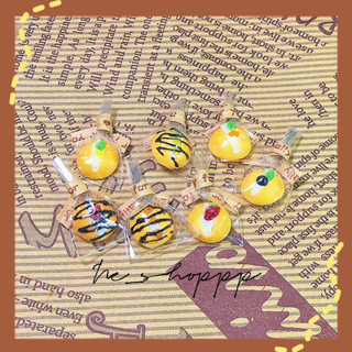 [Minifood] Mô hình bánh tròn nhân kem đất sét mini