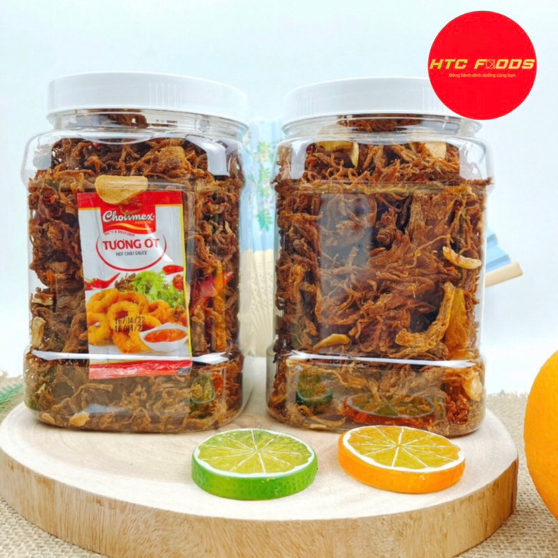 Khô heo cháy tỏi loại 1- Khô heo sấy tỏi đặc biệt giòn ngon đậm vị, không pha bột,Khô thịt sấy, 500g/1000g, HTC Foods
