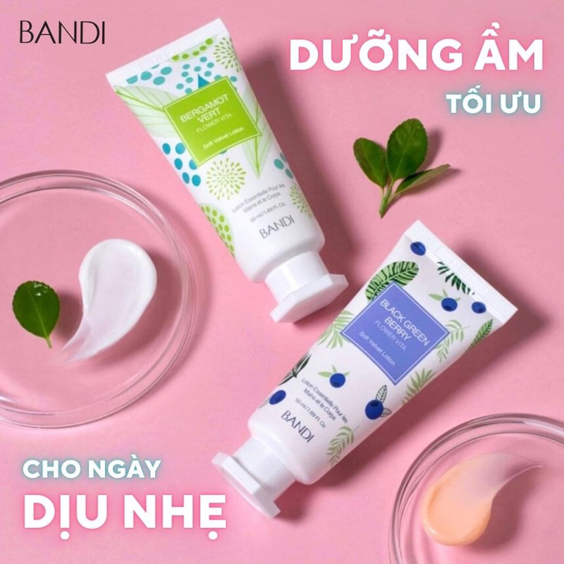 Lotion dưỡng da và body thẩm thấu nhanh không gây bết Bandi
