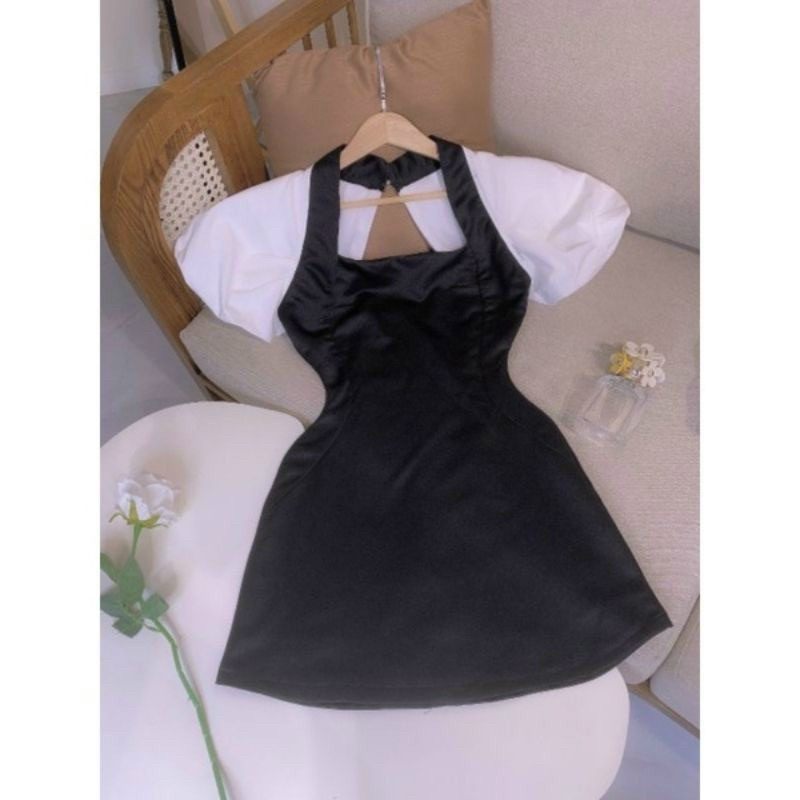 Đầm Tapta Phối 2 Màu Siu Hot (Có Mút Ngực)