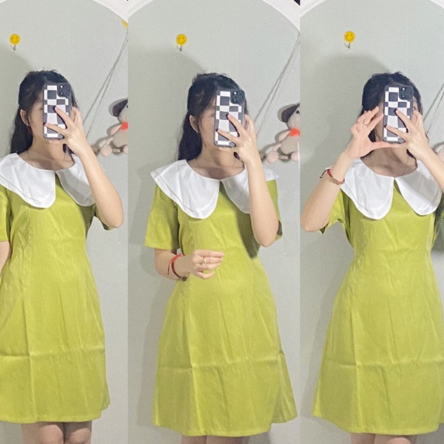 ĐẦM BABYDOLL CỔ BÈO CÓ THẮT EO