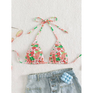 Áo bikini buộc dây hoa nhí