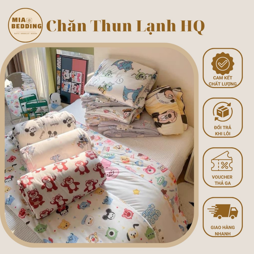 Chăn Cotton Thun Lạnh Hàn Quốc 2023 Mềm Mịn Kích Thước 2mx2m3 dùng Xuân Hè - Nhập Khẩu Nguyên Chiếc