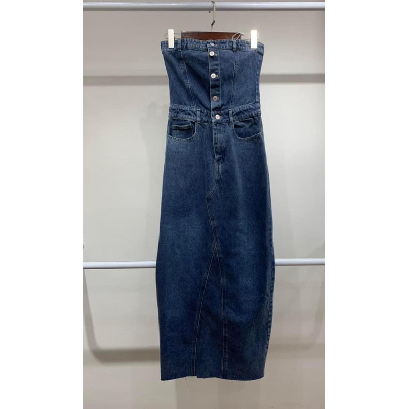 Đầm maxi quây denim váy Zara xuất V069