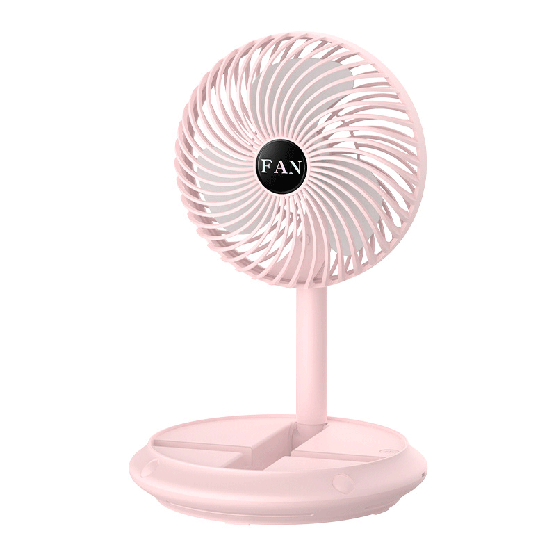 (TẶNG KÈM CAP SẠC) Quạt Mini Có thể co ngắn Tích Điện Gấp Gọn Để Bàn 3 Mức Gió Tiện Lợi
