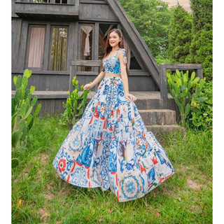 Đầm maxi voan voan siêu hot sang trọng dự tiệc