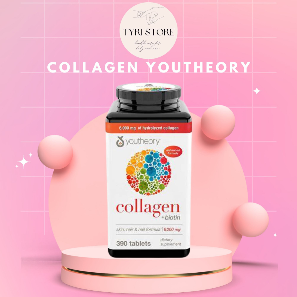 Viên Uống Collagen Youtheory Type 1,2,3 Xuất Xứ Mỹ Chống Lão Hóa Đẹp Da, 390 Viên
