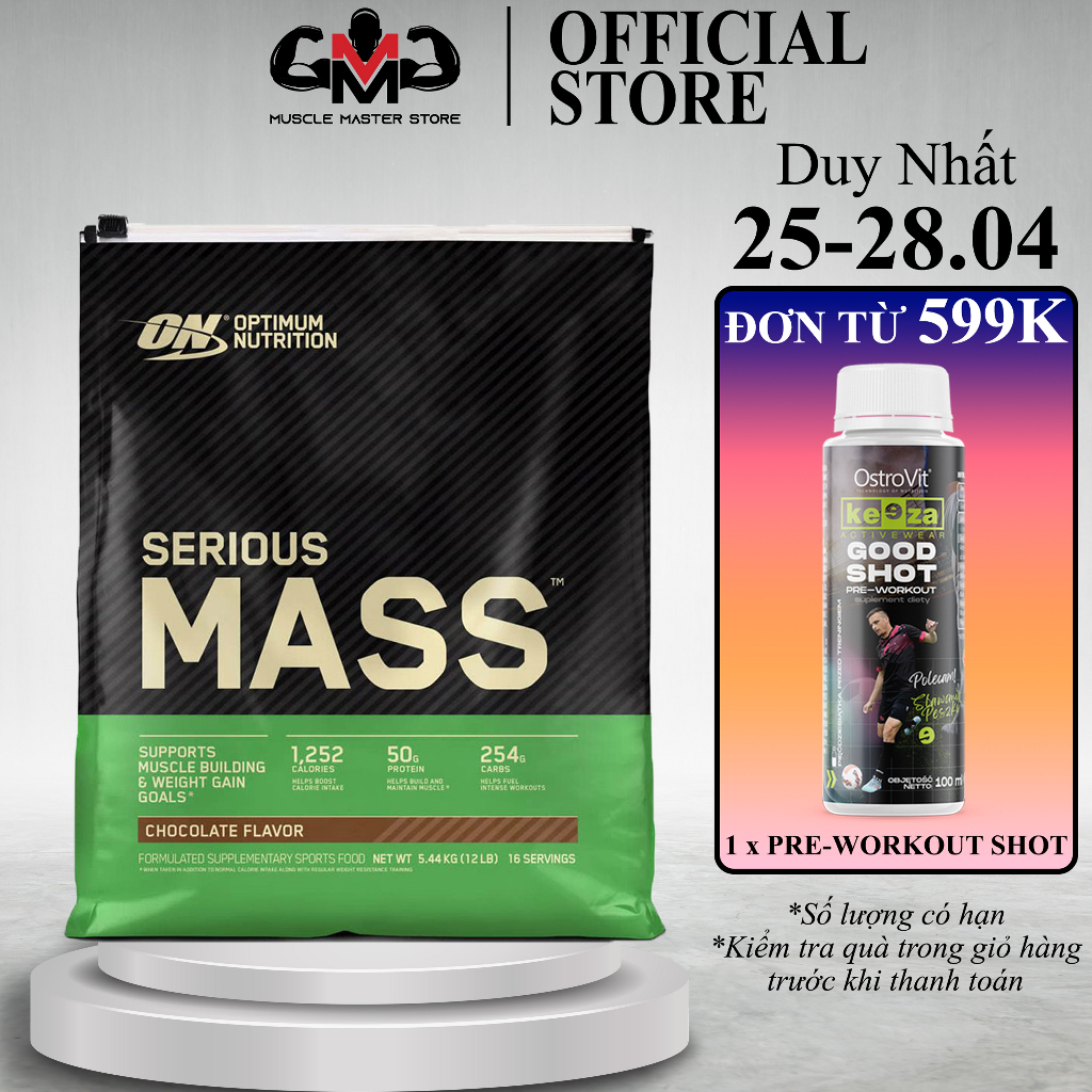 Sữa Tăng Cân Và Cơ Nạc Cao Cấp ON SERIOUS MASS 12LBS