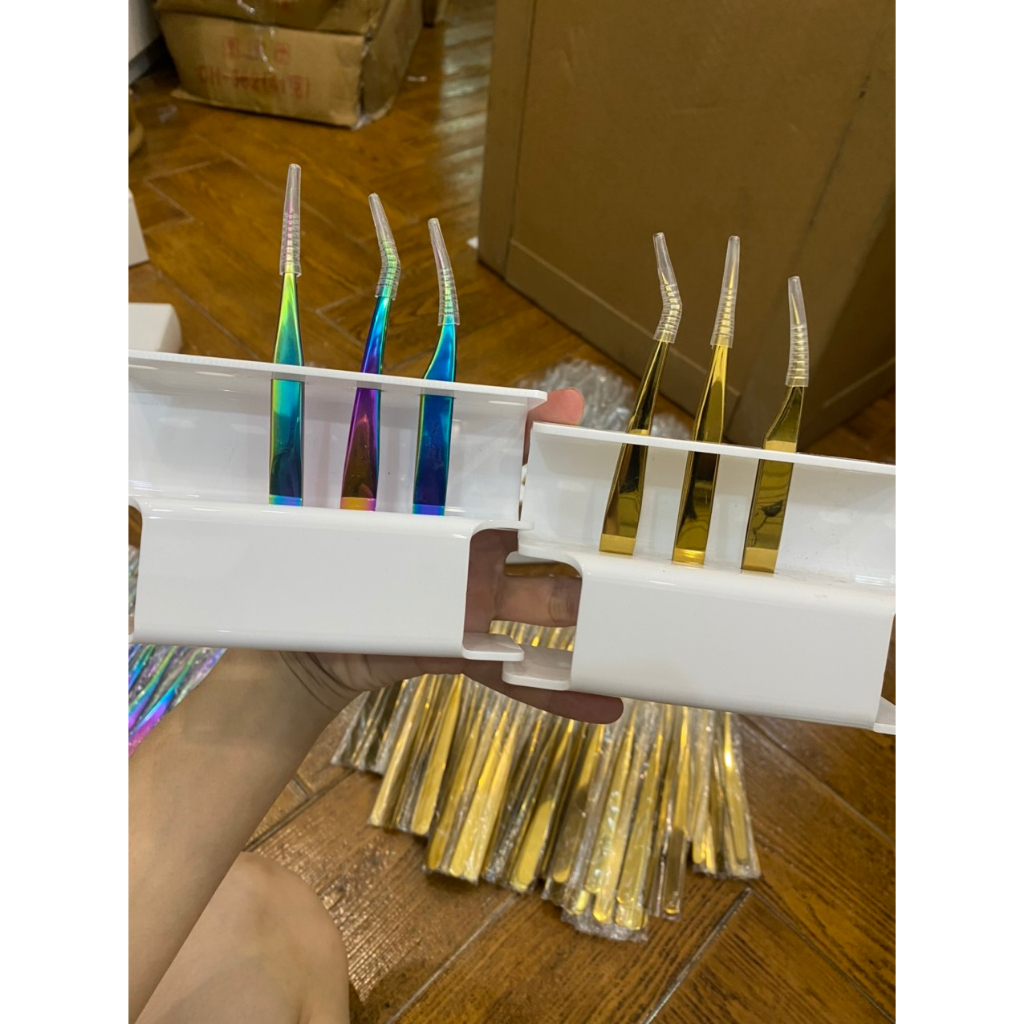 Nhíp 7 màu mạ crome bóng, chống tĩnh điện gắp siêu dính hàng đẹp