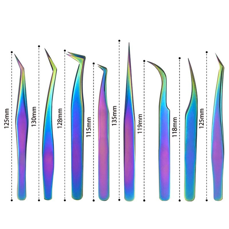Nhíp 7 màu mạ crome bóng, chống tĩnh điện gắp siêu dính hàng đẹp