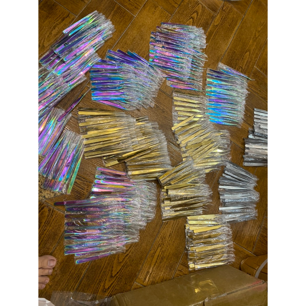 Nhíp 7 màu mạ crome bóng, chống tĩnh điện gắp siêu dính hàng đẹp