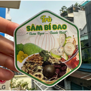55 Tem lục giác 7*8cm "Set nguyên kiệu Trà sâm bí đao"