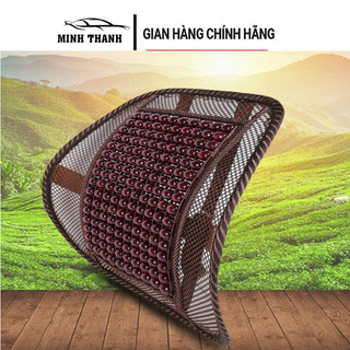 Tựa lưng  lưới đan hạt gỗ cho ghế ô tô và văn phòng chống mỏi lưng,chống gù hạn chế đau xương khớp