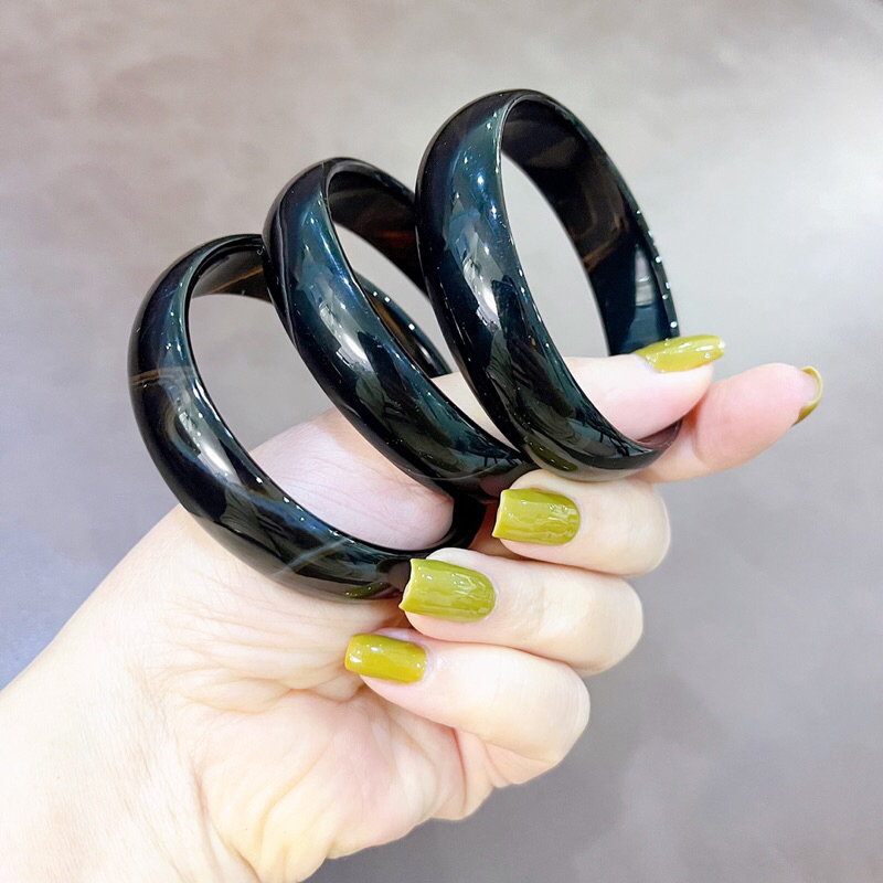 Vòng mã não đen vân siêu đẹp bóng Minh Hằng Jewelry ( Tặng hộp đẹp)