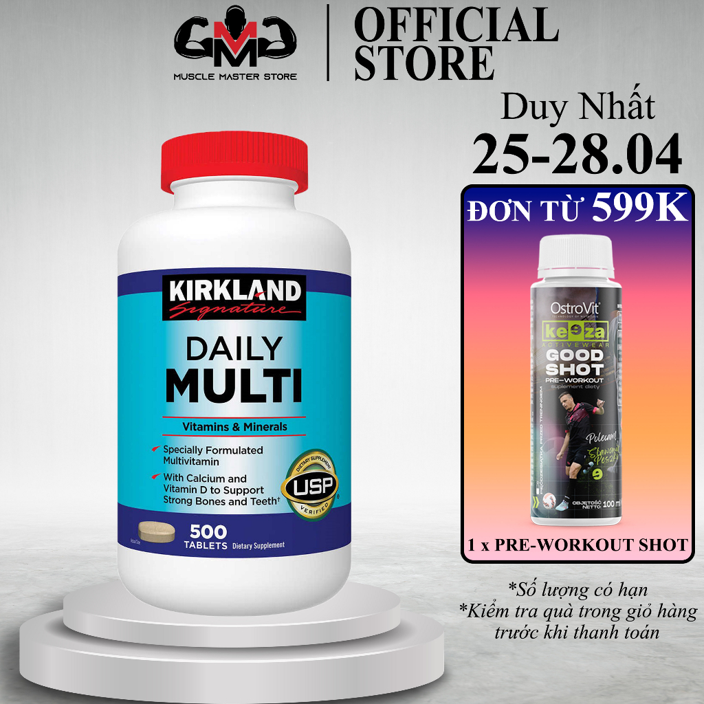 Thực Phẩm Bổ Sung Vitamin và Khoáng Chất Tổng Hợp KIRKLAND DAILY MULTI 500 Viên