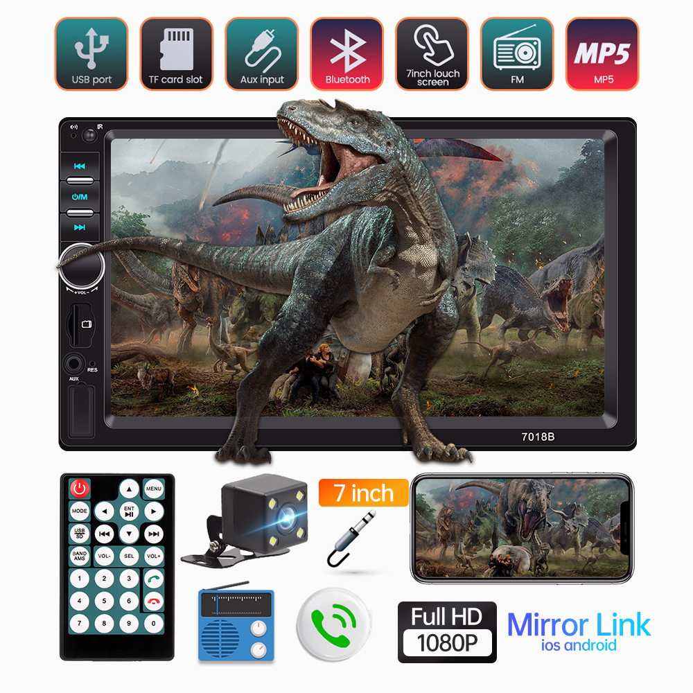 Có hàng 7018B Đài Phát Thanh Xe Hơi Autoaudio Đầu Thu FM 7Inch HD Màn Hình Cảm Ứng Đa Phương Tiện MP5 Màn HìnhÔTô