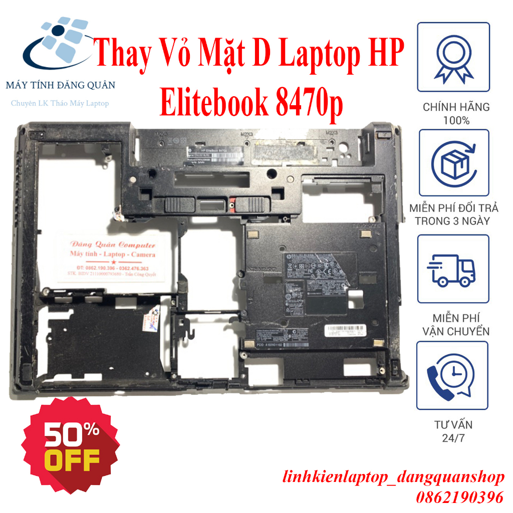 Thay Vỏ Mặt D (Mặt Đáy) Laptop HP Elitebook 8470p Tháo Máy (lắp chung được với 8460p)