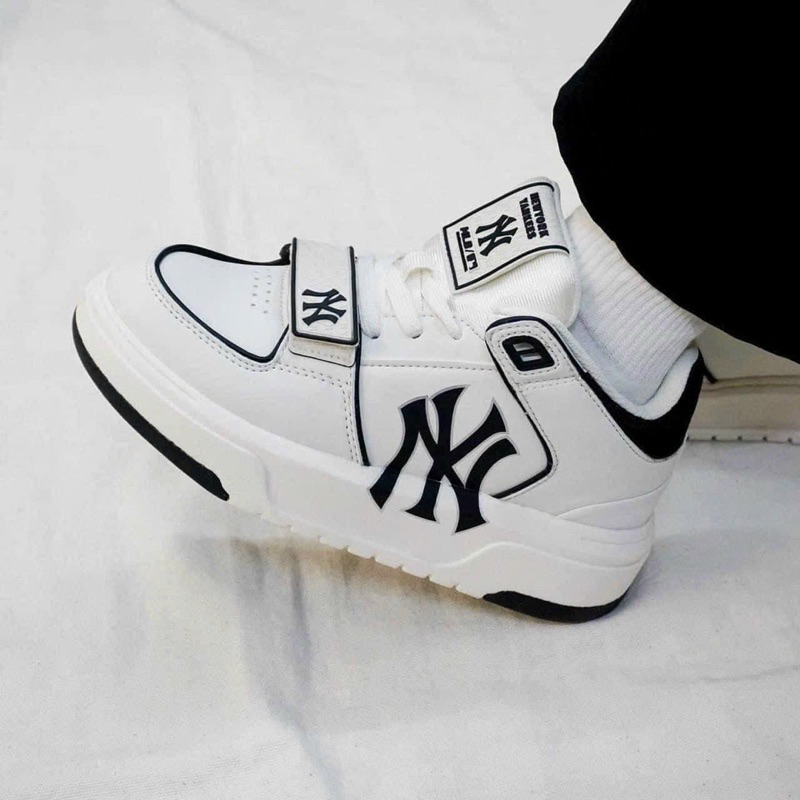 Giày thể thao nam nữ CT MLB Liner mid basic NY đen quai dán sc, giày MIB offwhite trắng đen nam nữ New York mới full hộp