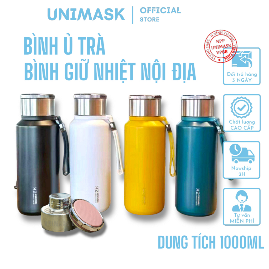 BÌNH Ủ TRÀ KIÊM BÌNH GIỮ NHIỆT GB4806.1 HÀNG NỘI ĐỊA CHUẨN 3 LỚP INOX SUS 304, CÓ HỆ THỐNG LƯỚI LỌC CẢI TIẾN