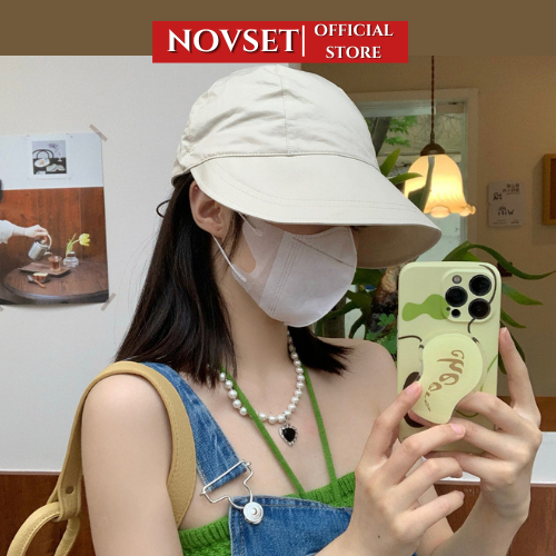 Mũ chống nắng lưỡi trai , Chống Tia Cực Tím Phong Cách Hàn Quốc Dành Cho Nữ Có dây chỉnh size mũ [ MÃ A701 ]