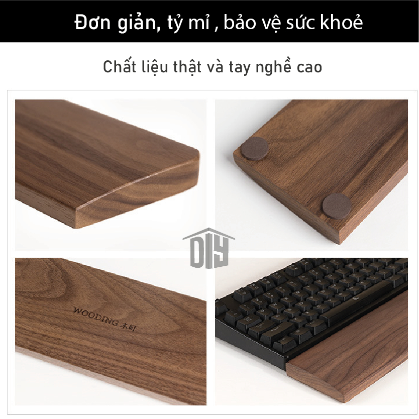 Kê tay bàn phím gỗ tư nhiên công thái học cao cấp