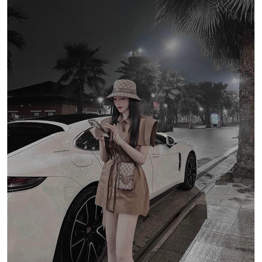 Set Váy Nữ EVANIA Set Váy Tiểu Thư Rút Dây Hai Màu Be, Nâu Phong Cách Hàn Quốc Chất Kaki Trơn - Mã B688