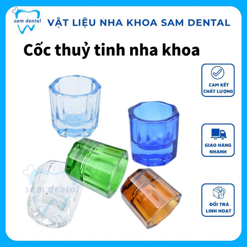 Cốc thuỷ tinh nha khoa. Ly thuỷ tinh lục giác