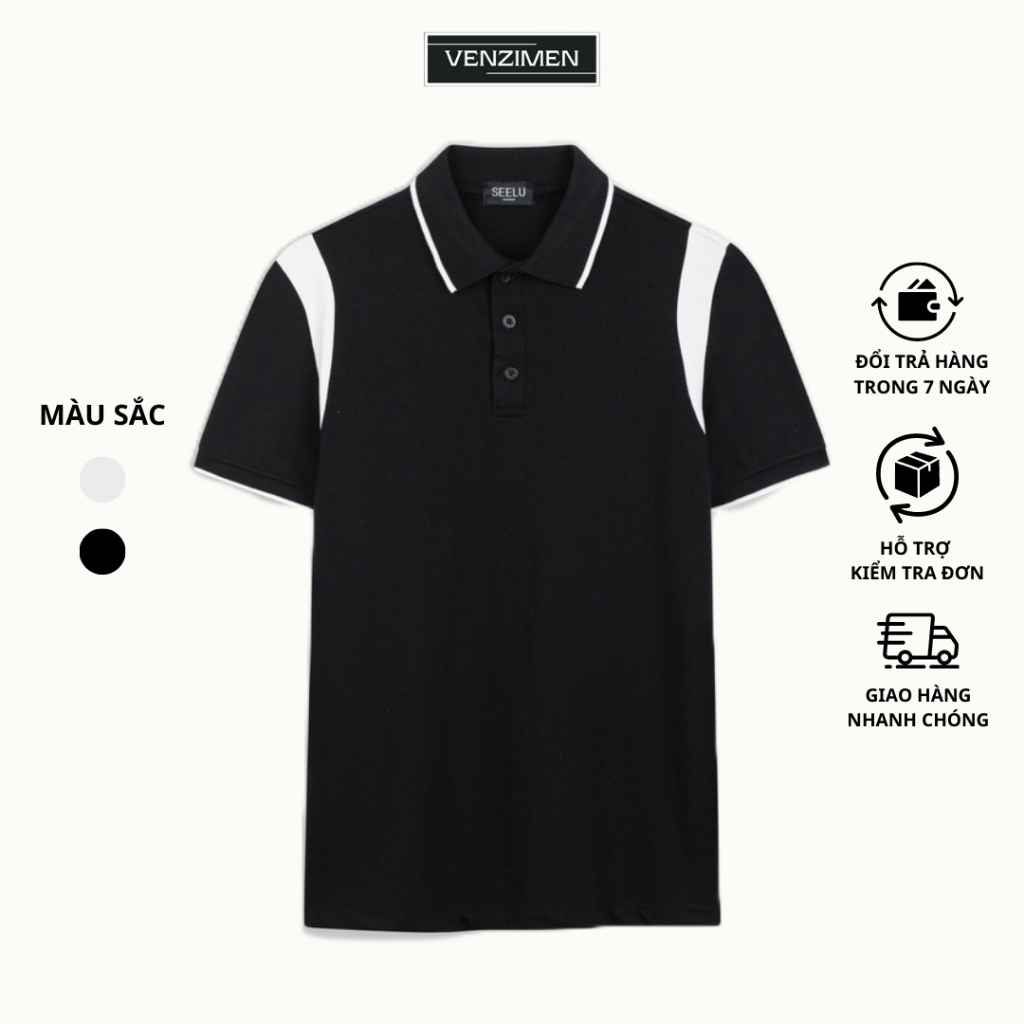 Áo Polo Nam Đẹp Cao Cấp Thời Trang Chất Vải Cá Sấu Siêu Co Giãn Thoải Mái Thoáng Mát VENZIMEN
