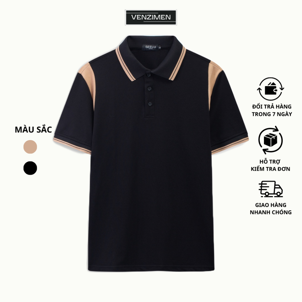 Áo Polo Nam Đẹp Cao Cấp Thời Trang Chất Vải Cá Sấu Siêu Co Giãn Thoải Mái Thoáng Mát VENZIMEN