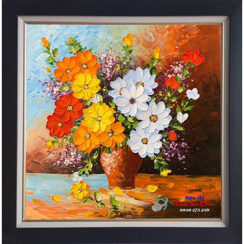 tranh vẽ tay kt 60.60cm