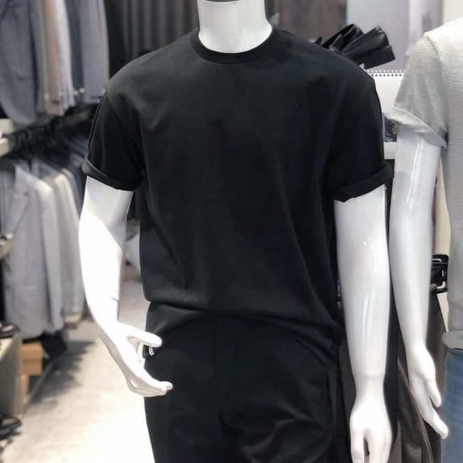 Áo thun nam tay ngắn vải cotton mềm mịn, áo phông cổ tim hàng quảng châu Sỉ Ib