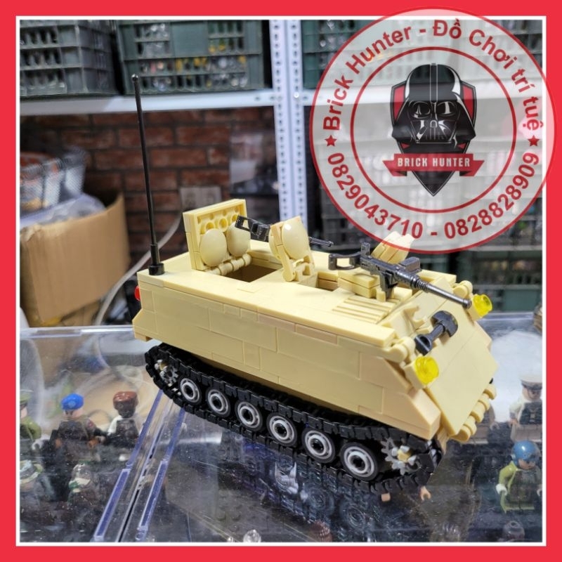 Us army military mô hình lắp ráp xe thiết giáp m 113 Armored vehicle màu vàng cát của quân đội Mỹ