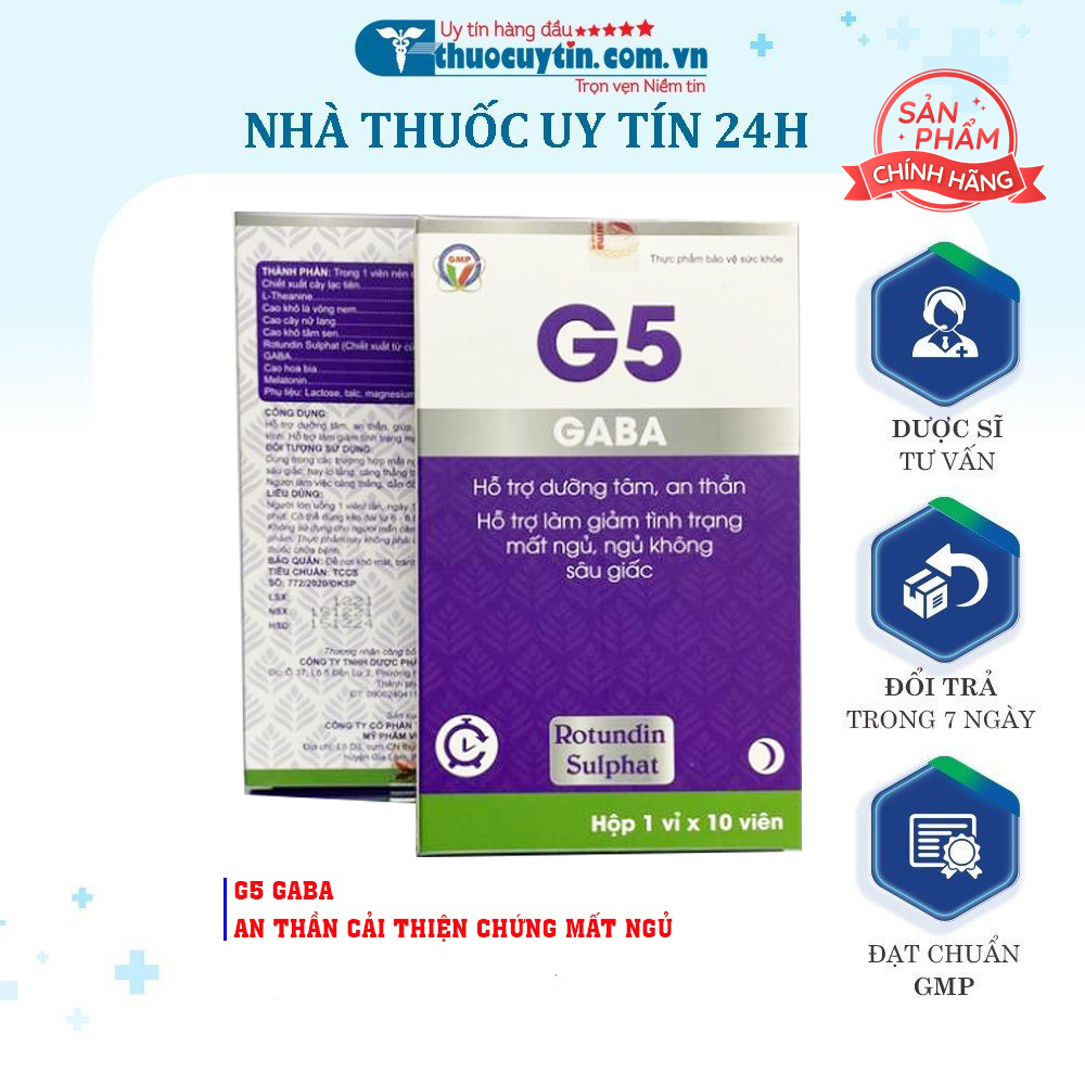 G5 GABA HỖ TRỢ DƯỠNG TÂM AN THẦN CẢI THIỆN CHỨNG MẤT NGỦ