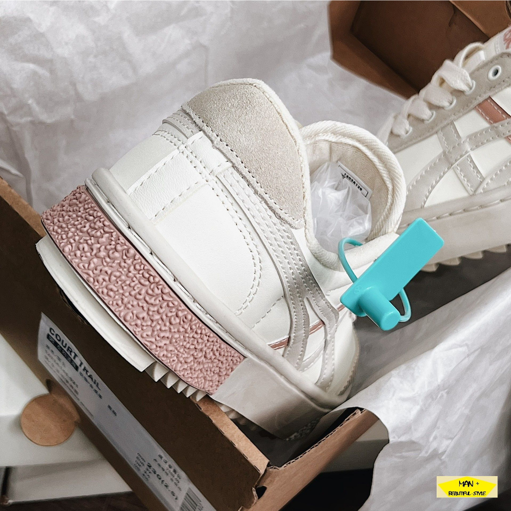 Giày Asics Court Trail Beige/Pink, Giày thể thao nữ đẹp, giày đi học cho học sinh, sinh viên cực hot 2023