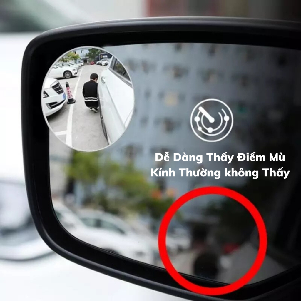 Combo 2 Gương Cầu Lồi Góc Rộng Nhìn Điểm Mù Cho Xe Hơi, ô tô