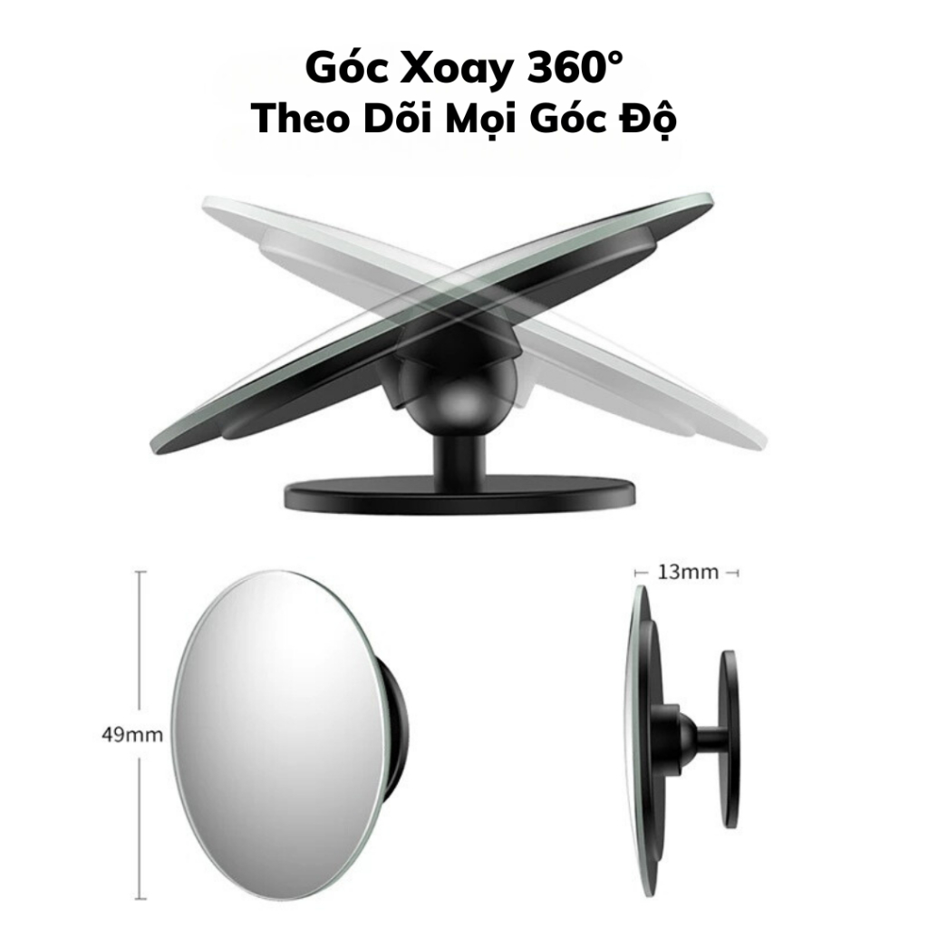 Combo 2 Gương Cầu Lồi Góc Rộng Nhìn Điểm Mù Cho Xe Hơi, ô tô
