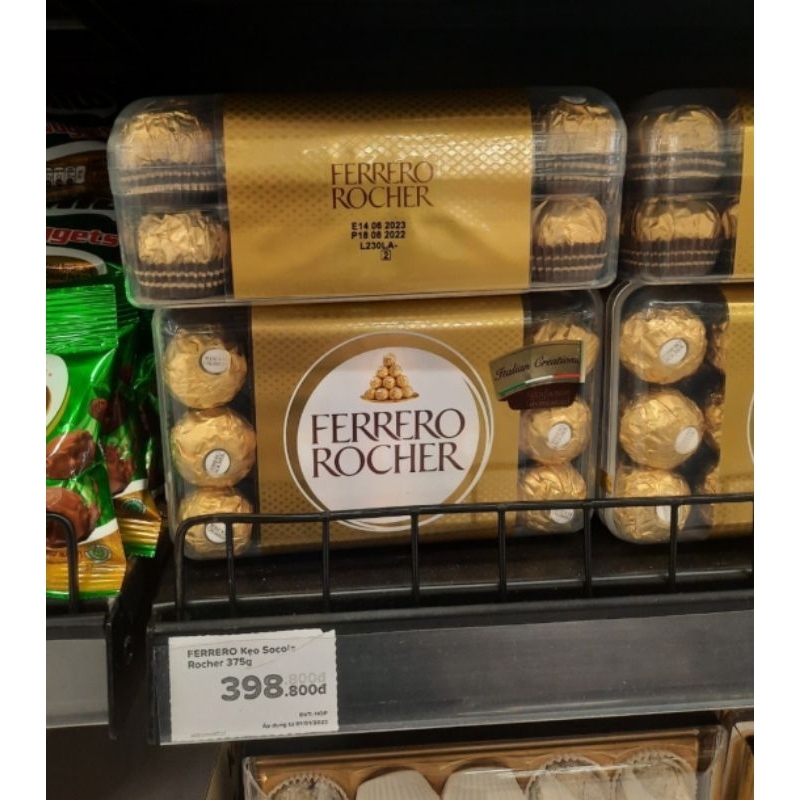 Chocolate nhân hạt dẻ Ferrero Rocher 30 viên tháng 6 và 7/2023
